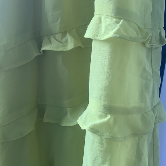 Citrus yellow ruffle spring sleeveless dress - Picture 6 of 8
